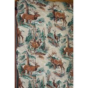 Vintage JcPenney Brown Canvas Elk Flannel Lined Camping Sleeping Bag 30”x72”